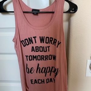 Rue 21 Light Pink Graphic Tank Top